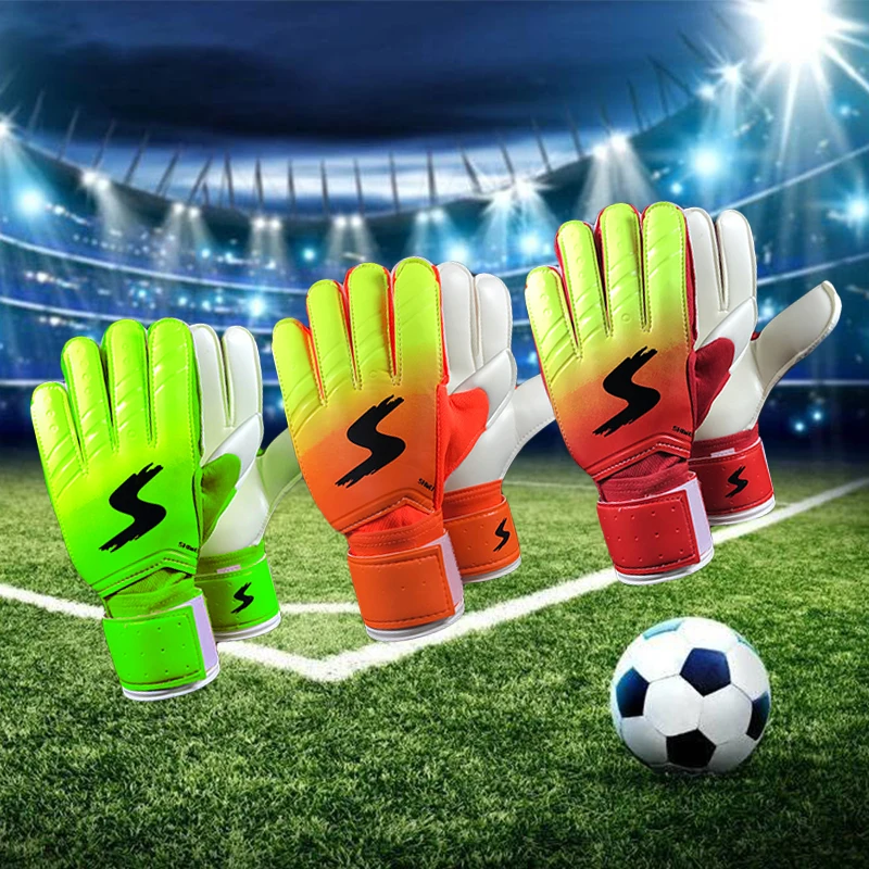 

Wholesale Custom Gradient PU Latex Goalkeeper Gloves Finger Protection Soccer Goalie Gloves Anti Slip Football Goalkeeper Gloves