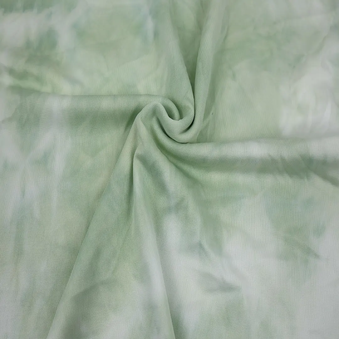 

Mustard Green Tie-dye Fabric Home Textile Stretch Rib Knit 230g Per Meter Decorative Garment