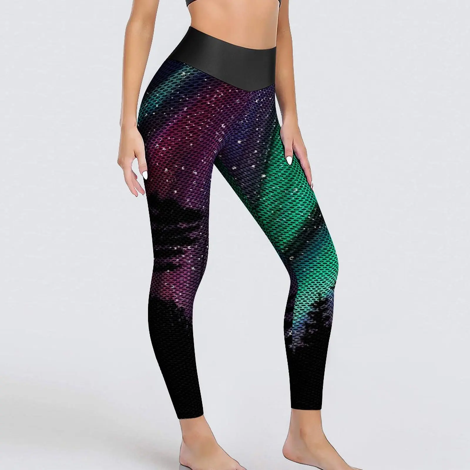 

Зимние штаны для йоги с ночным небом, женские леггинсы с принтом Северного света, модные спортивные Леггинсы с высокой талией для йоги, легг...