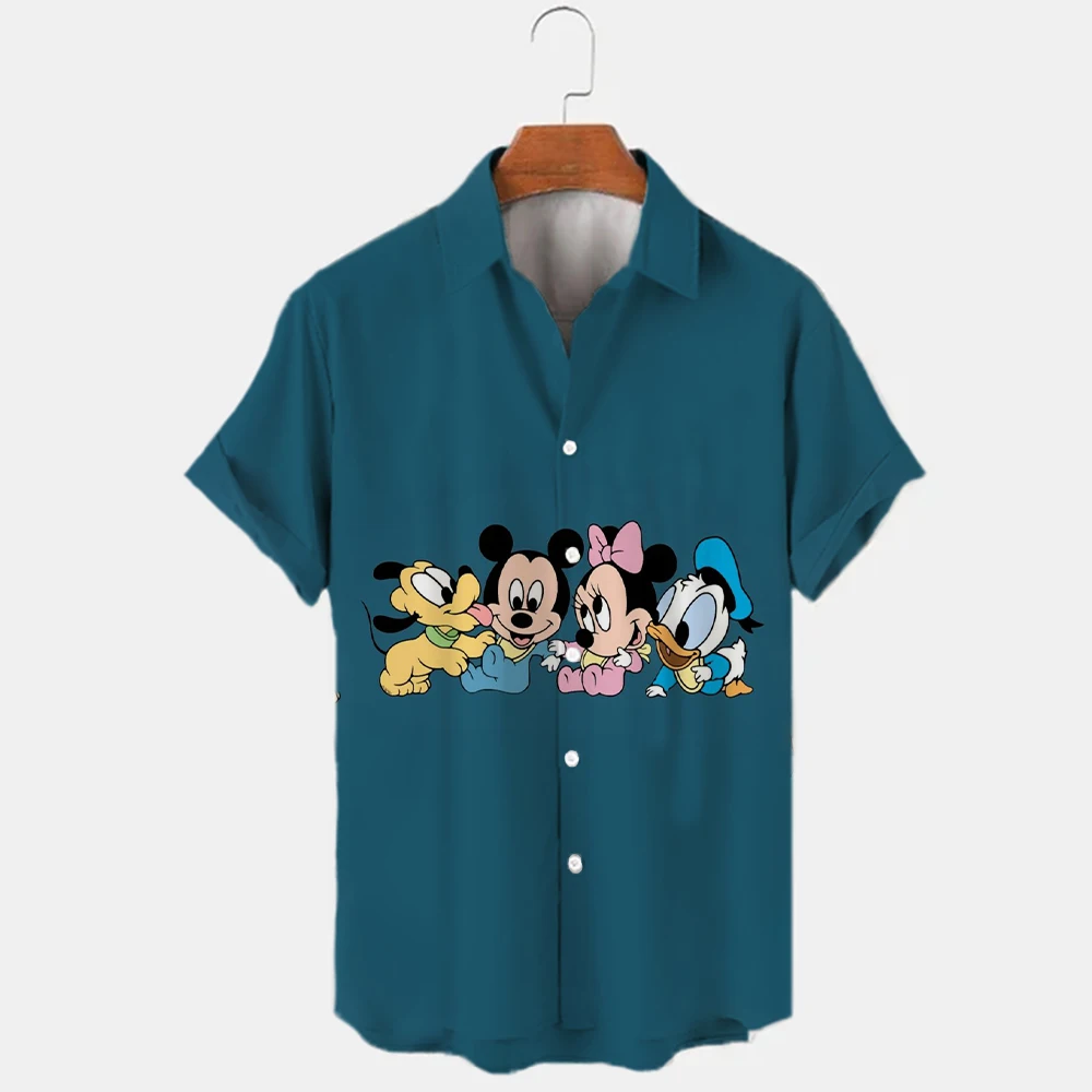 Miniso 2024 летняя новая коллекция Disney Микки Маус Мужская рубашка с коротким рукавом