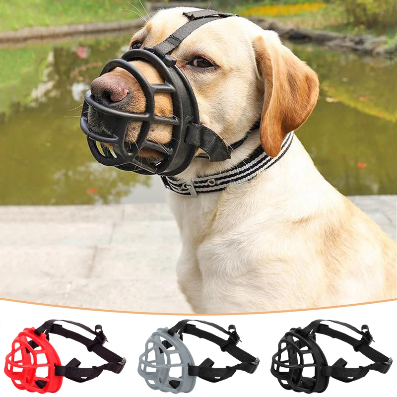 

Soft Silicone Dog Muzzle Adjustable Anti-Barking Bite Mouth Cover Pet Breathable Stop Biting Chewing Medium Large Dogs Supplies