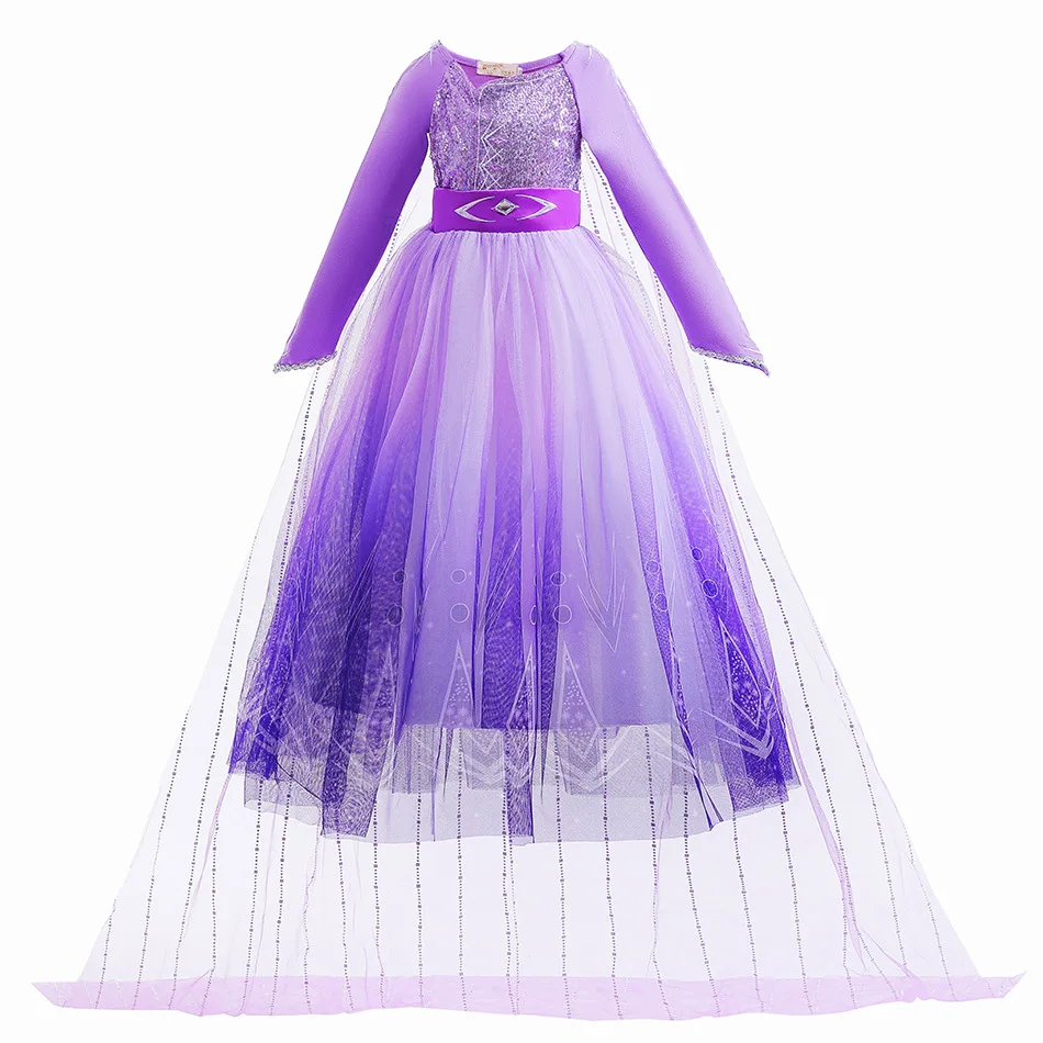 Бальное платье Эльзы Холодное сердце с длинной скользящей короной принцессы для