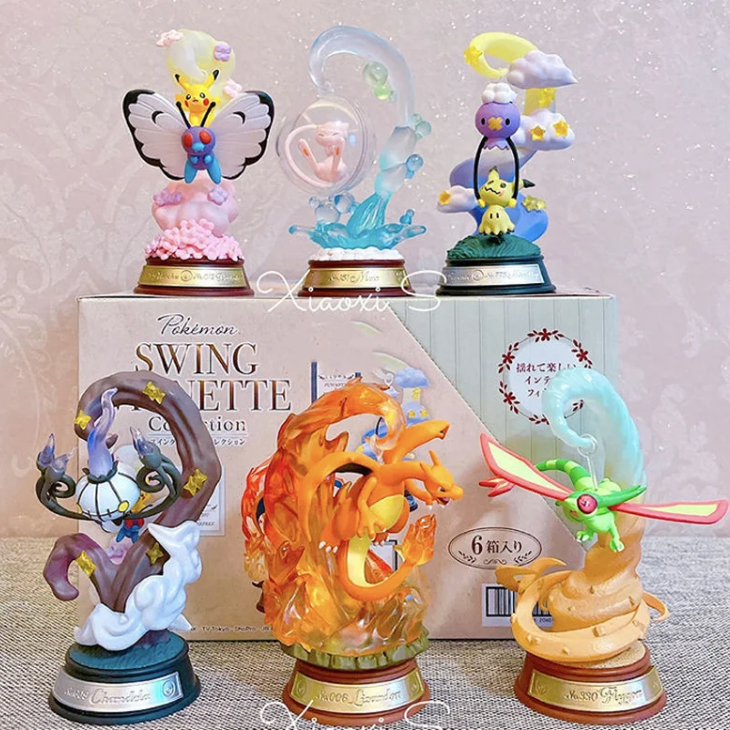 Покемон Пикачу Mimikyu Flygon качели виньетта кавайные периферийные Аниме фигурки собирать украшения игрушки подарки для детей Marvel