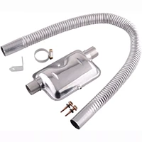 60cm stainless exhaust muffler silencer clamps bracket gas vent hose portable pipe silence for air diesels car heater kit