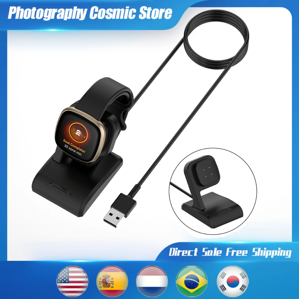 

Сменный зарядный кабель для умных часов, Usb-подставка, зарядное устройство для Fitbit Versa 3/Fitbit Sense, зарядный кабель, адаптер питания для часов