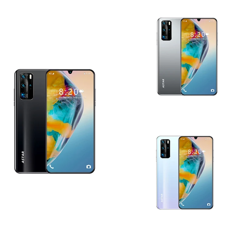 

6.3Inch P40 Pro Quad Core Smart Phones Android 2GB+16GB 13MP Mobile Phones Waterdrop Celular Smartphones EU Plug