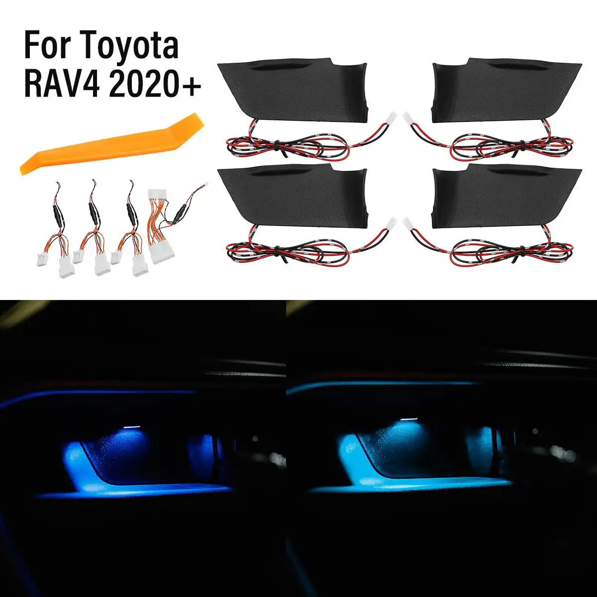 

4 шт., автомобильные светодиодсветодиодный лампы для Toyota RAV4 2019 2020