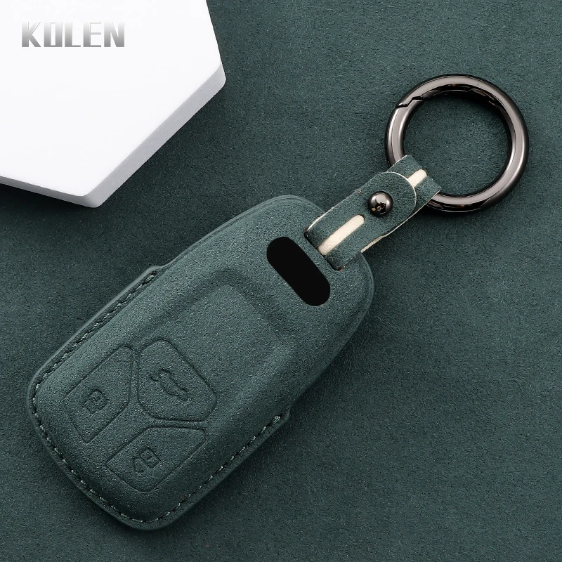 

Автомобильный чехол для ключа с дистанционным управлением для Audi A4 B9 A5 A6 8S 8W Q5 Q7 4M S4 S5 S7 TT TTS TFSI RS, кожаный защитный брелок, аксессуары