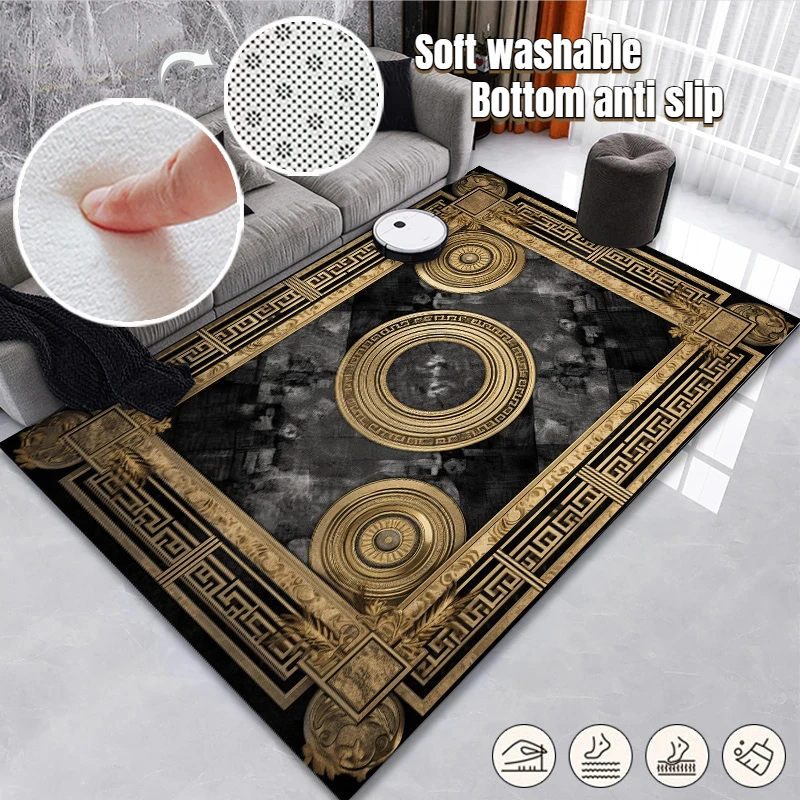 

Классические восточные большие ковры для гостиной 160x200 см, напольный коврик в китайском стиле для учебной зоны, декоративный коврик для спальни, нескользящий коврик для кровати