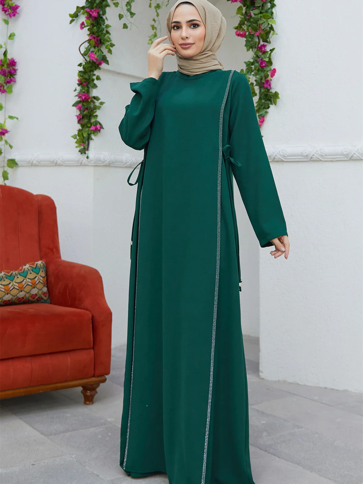 Летнее мусульманское платье для женщин Abaya Daimond элегантные женские платья с