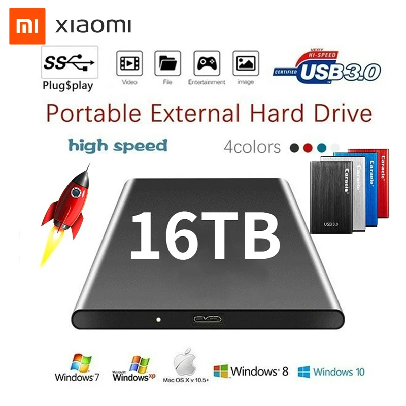 

High-speed Portable Hard Drive 16TB 8TB HDD 4TB 2TB Portable External Mass Storage 100% Original USB3.0 Interface Metal Material