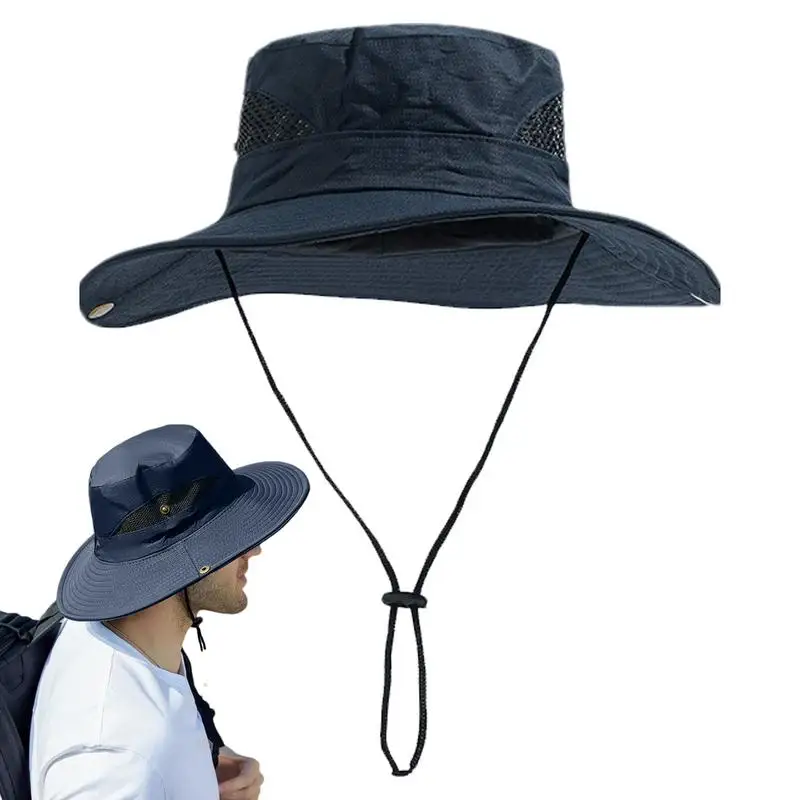 Панама для рыбалки Мужская Солнцезащитная шляпа с широкими полями летняя