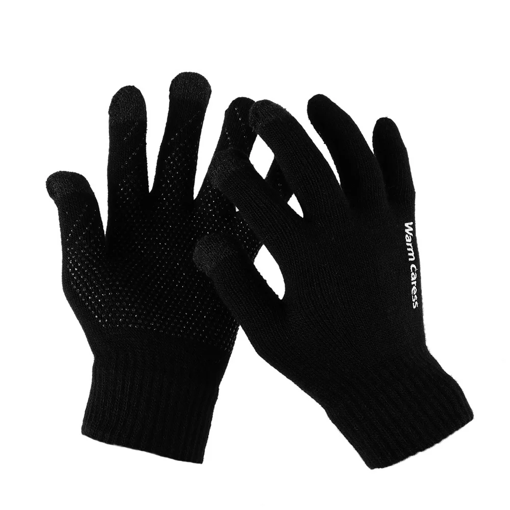 

Winter Men Knitted Gloves Touchscreen High Quality Male Mitten Thicken Warm Wool Cashmere Solid Men Business Gloves Autumn