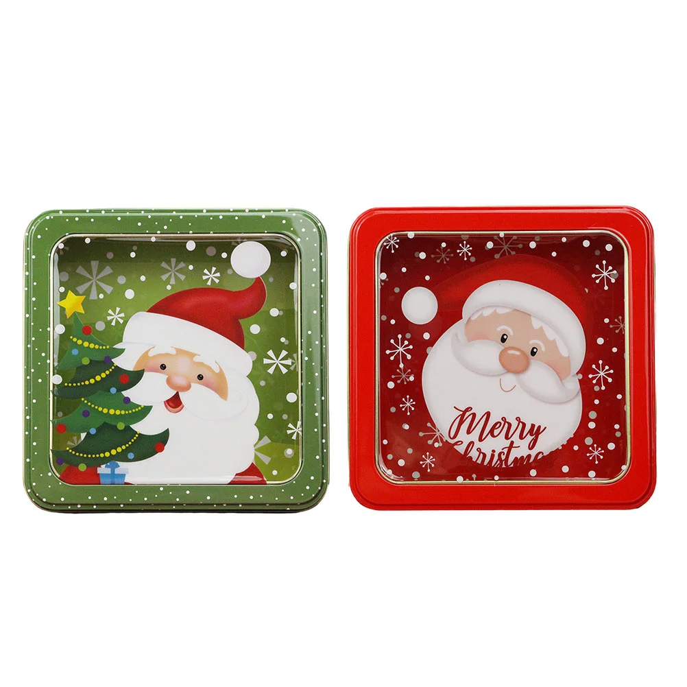 

Christmas Tins Box Cookie Candy Gifttin Storage Tinplatelids Empty Container Boxes Jar Metal Santa Containersholiday Treats