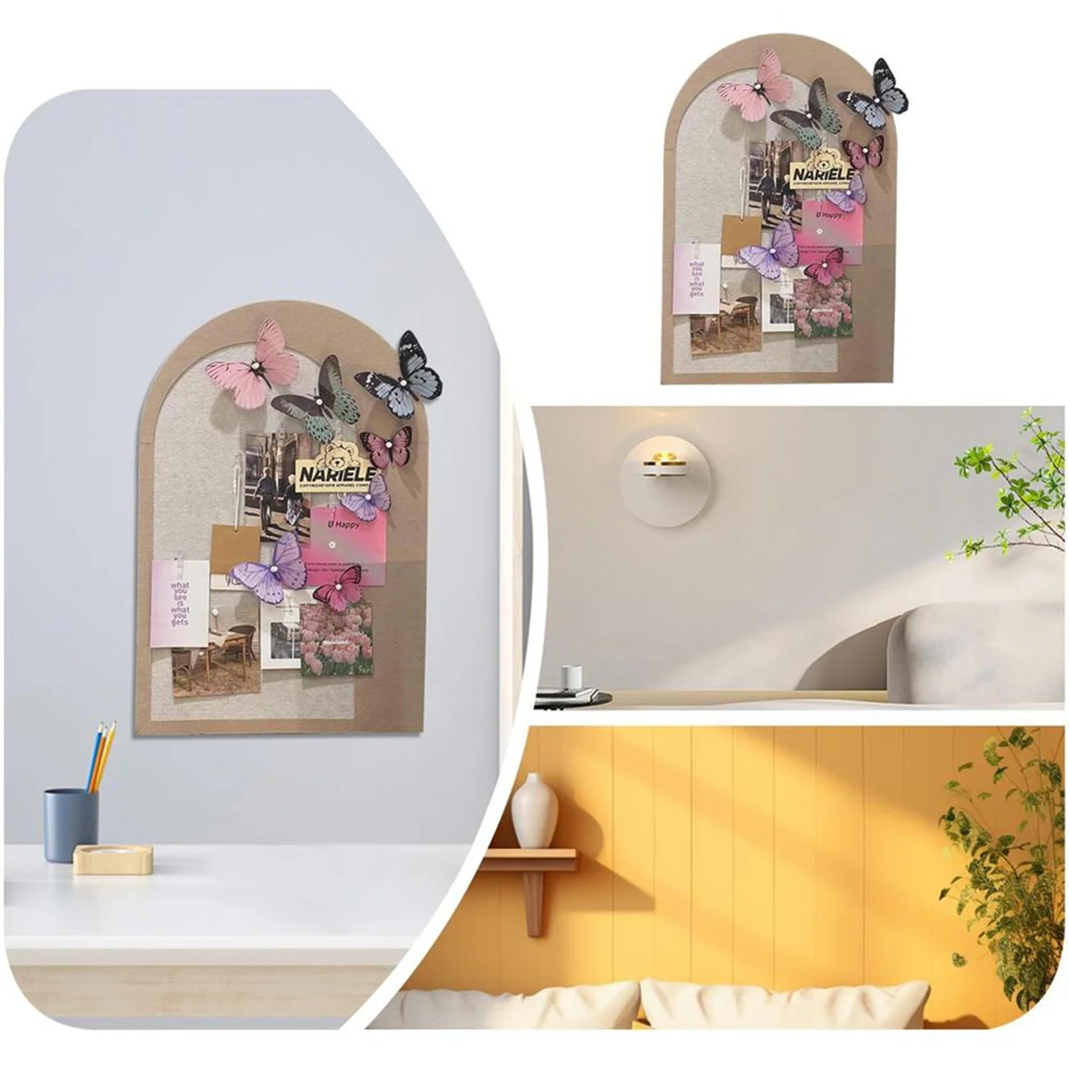 Доска для фотографий с изображением бабочки настенная доска фотоколлажа