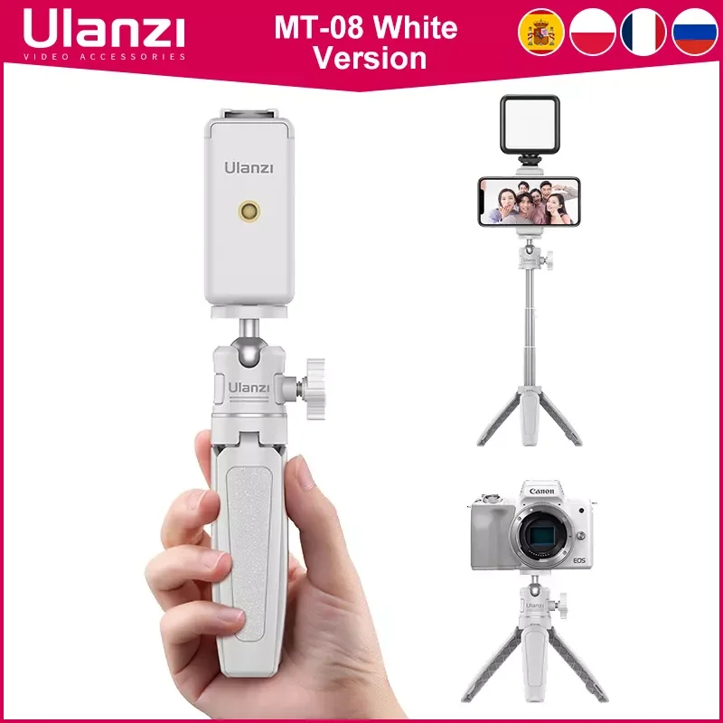 

Ulanzi MT-08 SLR Camera Smartphone Vlog Tripod Mini Portable Tripod with Cold Shoe Phone Mount for iPhone Android