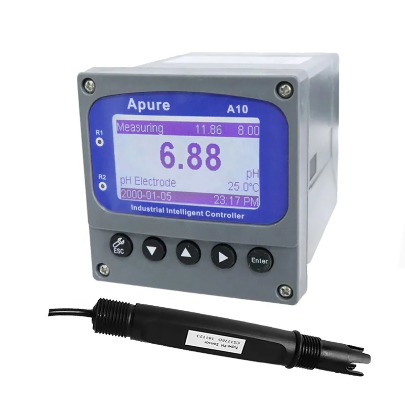 

Apure automatic online digital pH & ORP ec water quality analyzer controller meter with transmitter