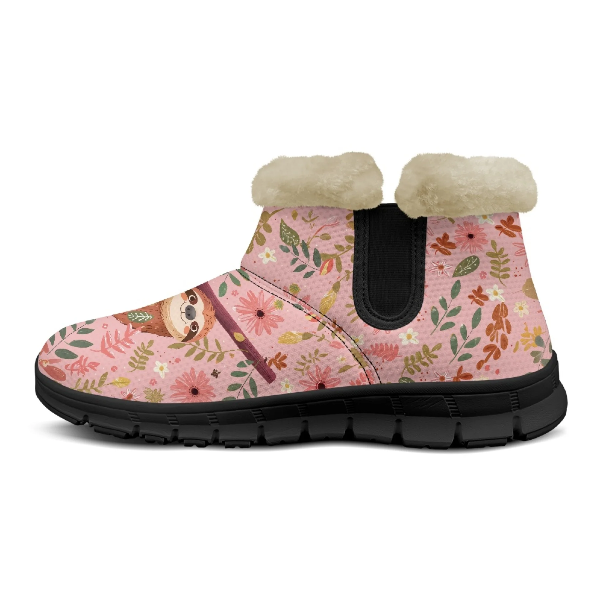 INSTANTARTS/теплые нечеткие зимние ботинки с милым рисунком ленивца женская зимняя