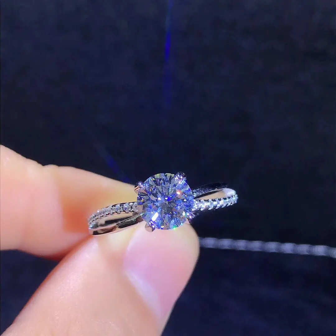 

1 Carat Diamond Gemstone Jewelry S925 Sterling Silver Ring for Women Anillos De Wedding Anel Bizuteria Silver 925 Jewelry Rings