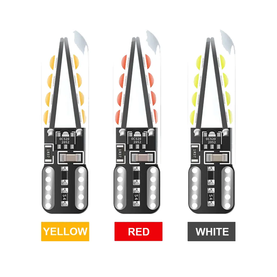 

1x W5W Led T10 8 SMD 3030 Glass Car Light Imitation Filament Design Auto Reading Dome Wedge License Plate Bulb Lamp DRL 12v