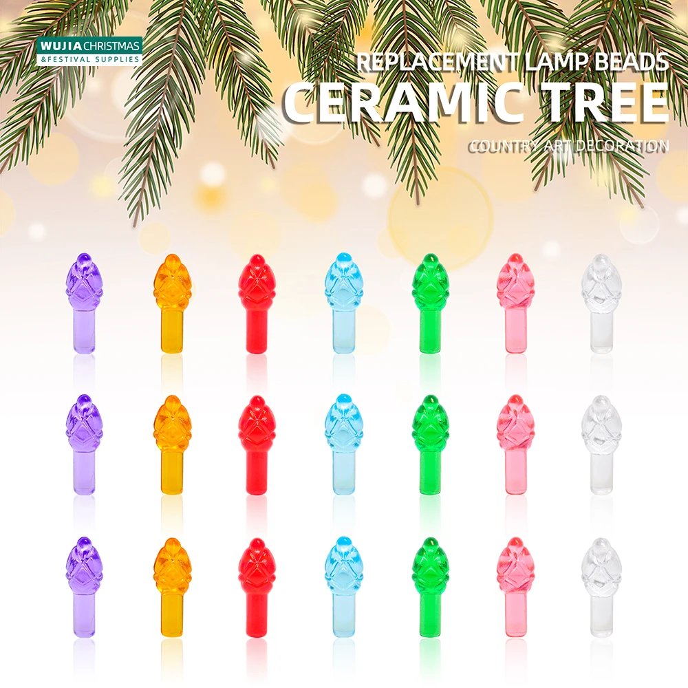 

100 шт., сменные керамические бусины для рождественской елки