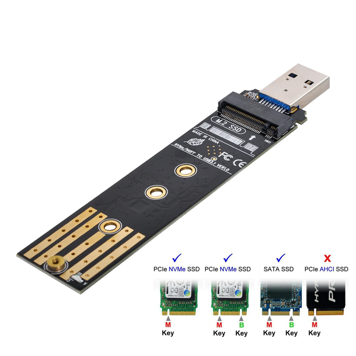 Внешний адаптер Xiwai USB 3 0 для NVME M-key M.2 NGFF SATA SSD