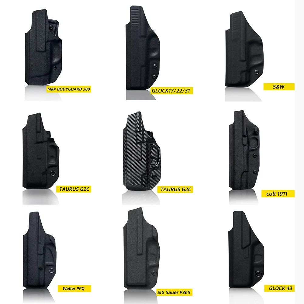 

Kydex Holster For Taurus G2c TH9 S&W Glock 17/22/31/43 Sig P365 Colt 1911 Gun Holsters IWB 9x19mm Pistol Holster Hidden Carry