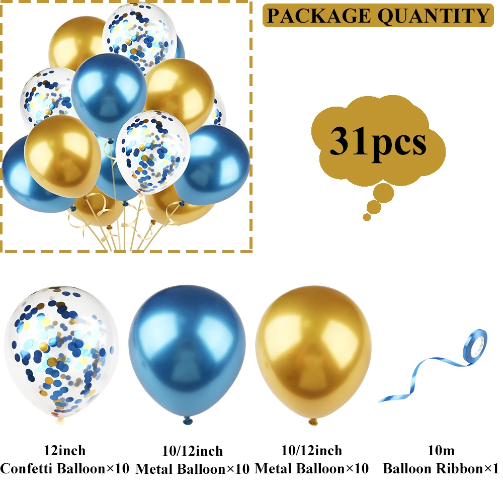 Набор металлических шаров с конфетти 10/12 дюймов