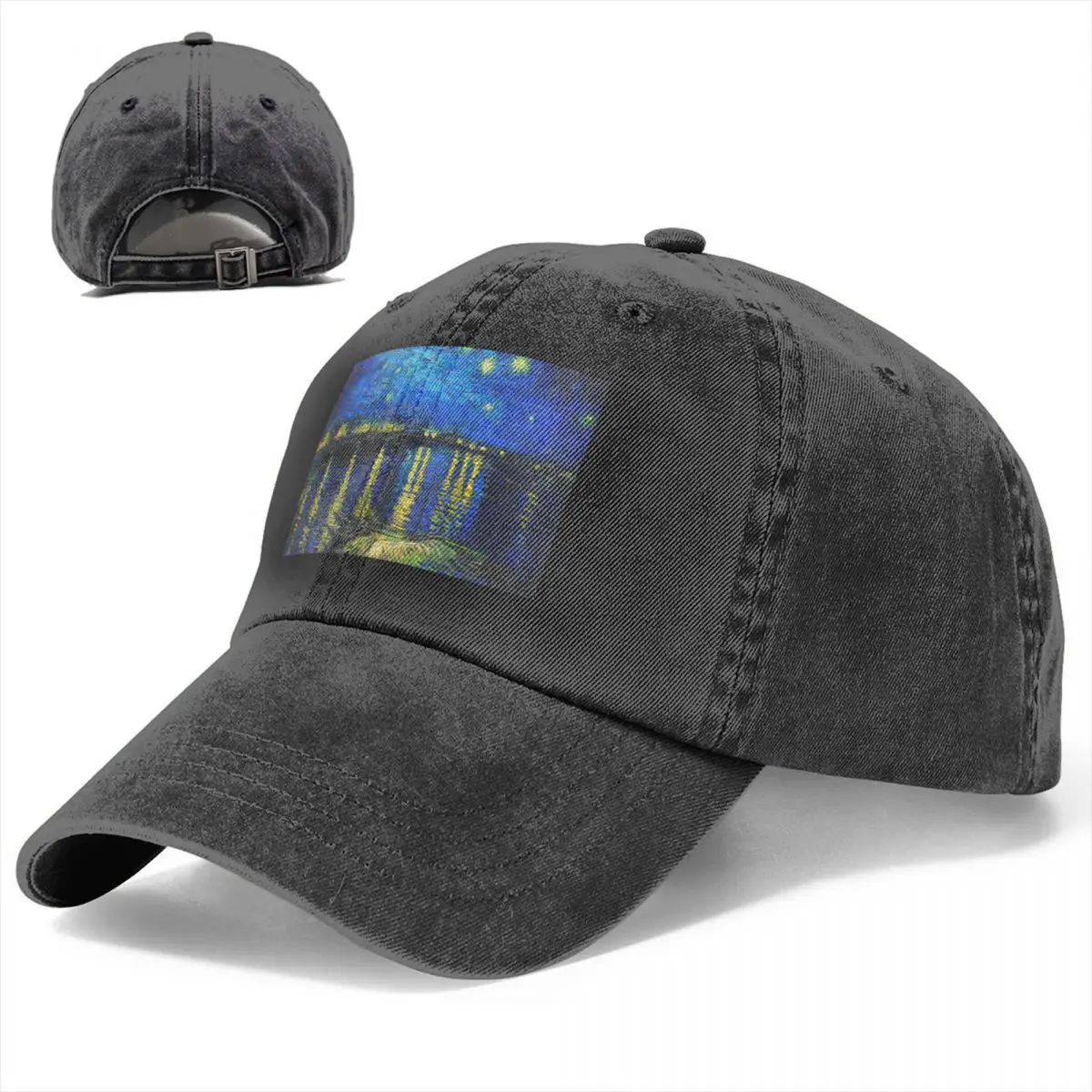 

Starry Night Water Wahshing Baseball Cap Vincent Van Gogh Aesthetic Youth Retro Baseball Hat Campus Caps