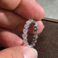 2022 jewelry new arrival full crystal engagement claws design heart rings for women white zircon cubic rings female wedding