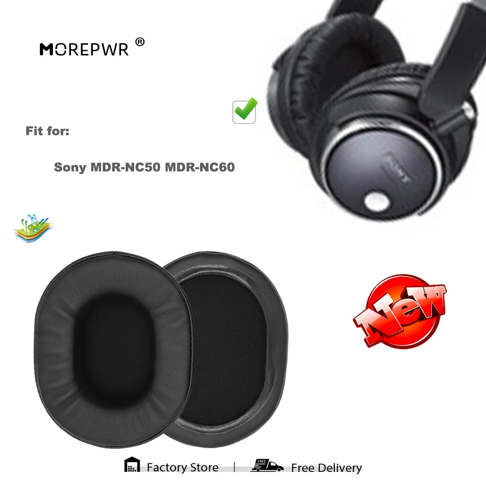 

Morepwr Replacement Ear Pads for Sony MDR-NC50 MDR-NC60 Headset Parts Leather Cushion Velvet Earmuff Earphone Sleeve Cover