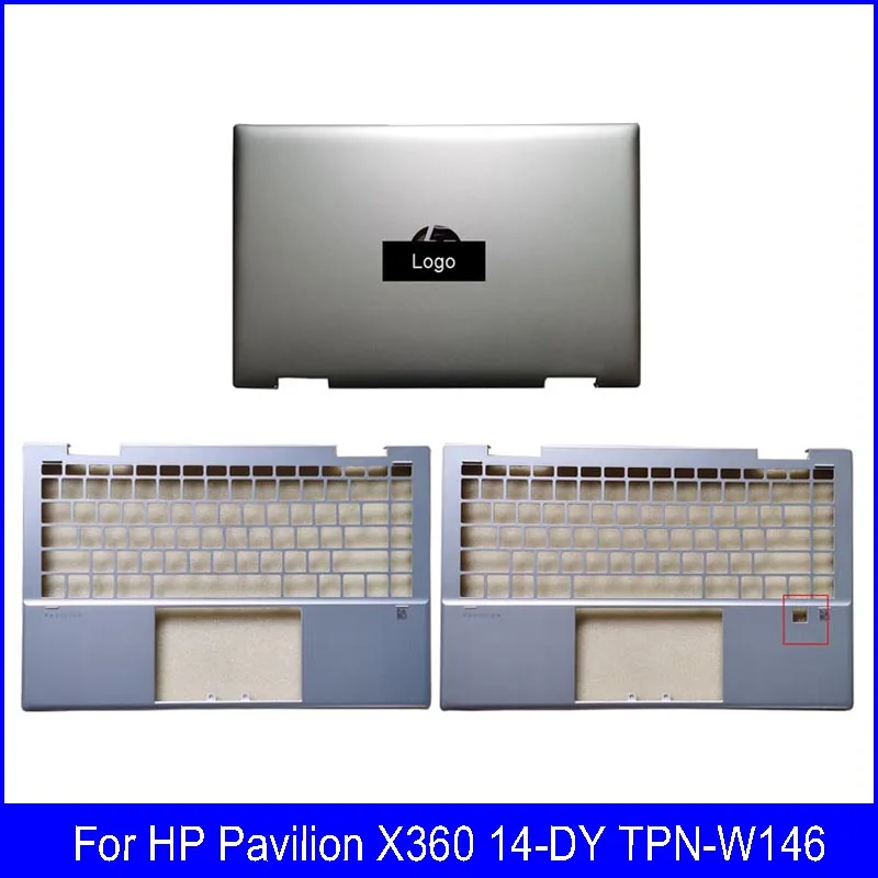 

New Laptop LCD Back Cover Top Case Palmrest Fingerprint Hole For HP Pavilion X360 14-DY 14M-DY TPN-W146 Upper Shell M45001-001