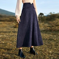 blue womens skirt asymmetric side split woman clothes harajuku high waisted gothic drapped beach casual midi skirts
