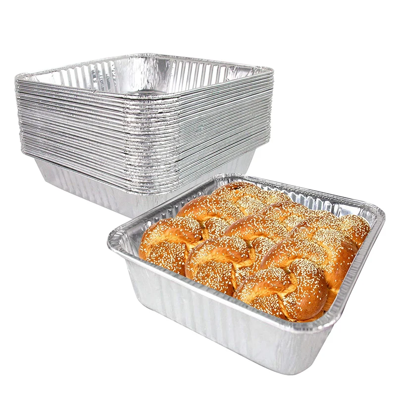 

10pcs1650ml Disposable Rectangular Aluminum Foil Lunch Box/Aluminum Foil Tray/Baking Pan Cake Pan Cooking Baked Food Container