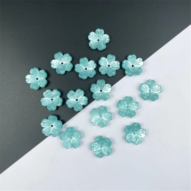 New Retro Acetic Acid 18MM Flower Beads Torus Petals Spacer Beads Charm Connectors Diy Hair Jewelry Making Resin Acessories