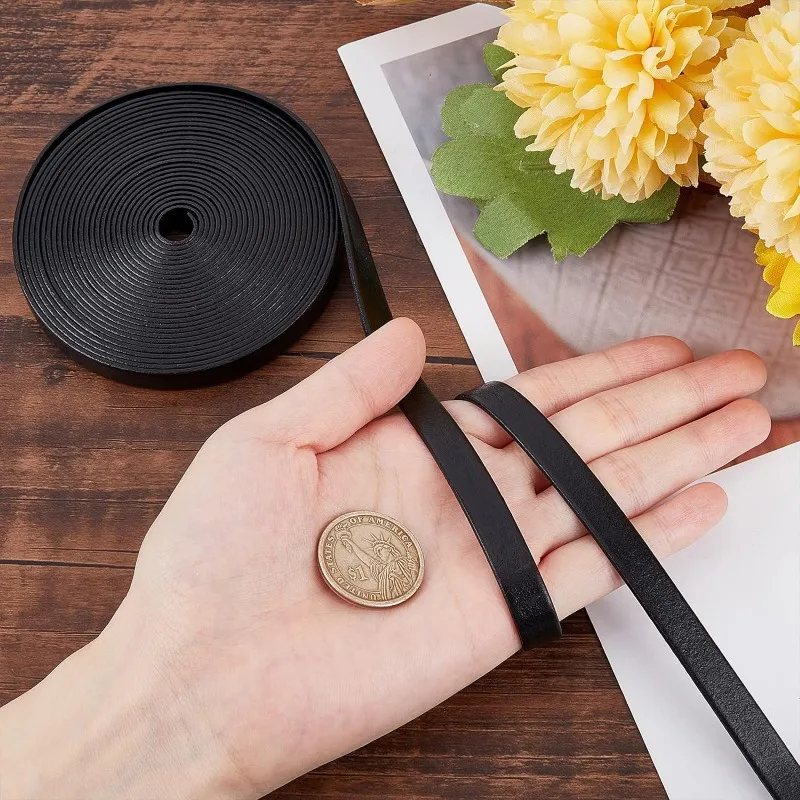 Плоская Искусственная Веревка Шириной 10 Мм Кожаные Полоски Из Вочьей Кожи Для