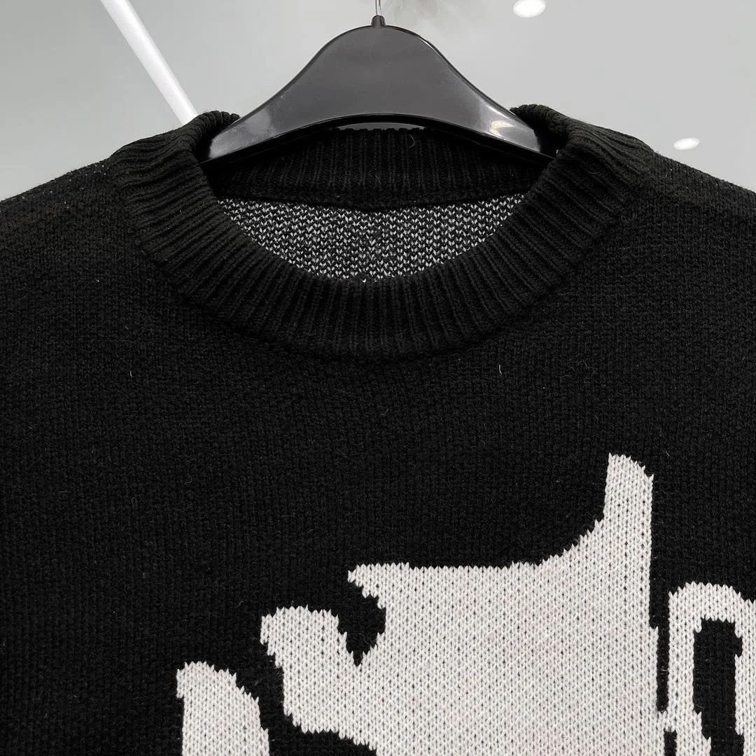 Y2k traf пуловер свитер с длинным рукавом ретро уличный принт полосатый аниме одежда