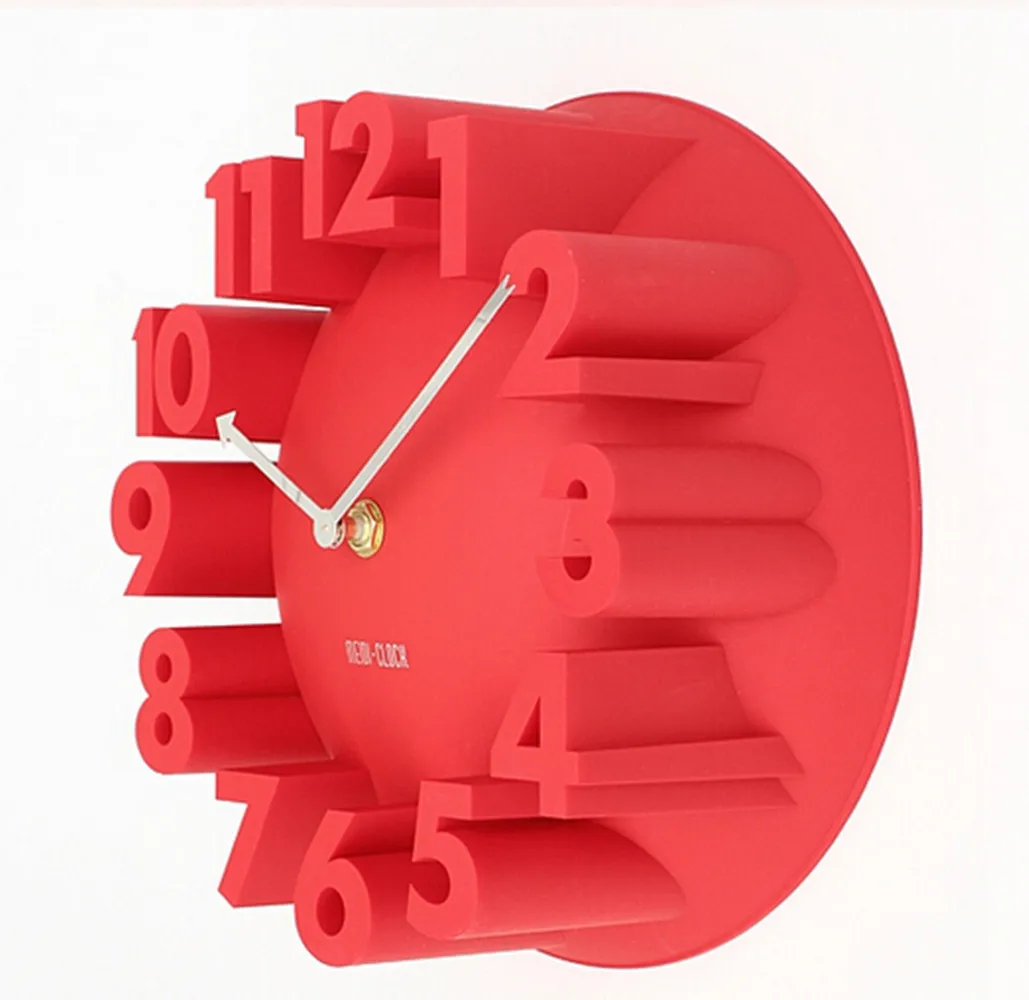 4 Colors Round Wall Clock Fashion Modern Art Decorative Home Watch Bell Excellent 3D Decor Best Price Free Shipping |