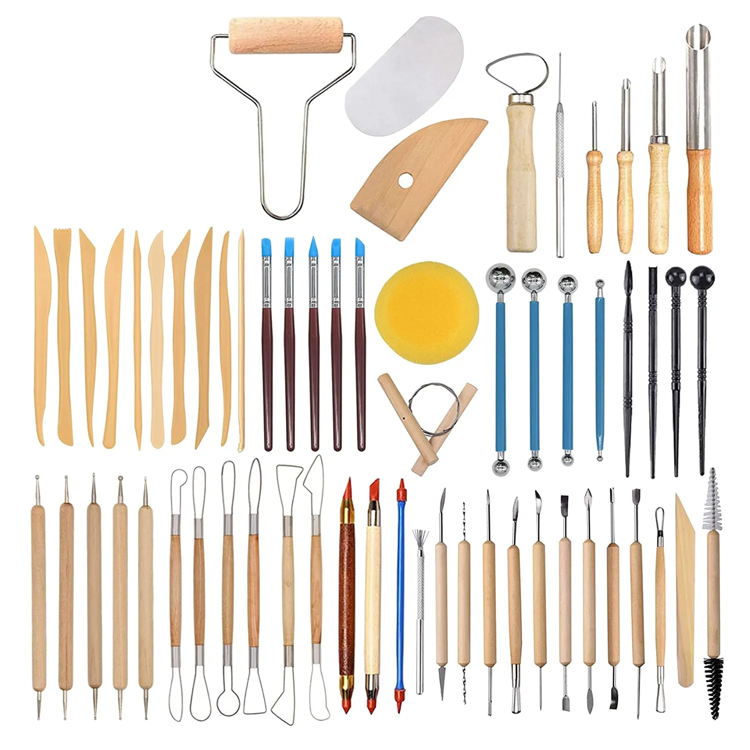 

61Pcs Clay Tools Sculpting Pottery Tools Polymer Modeling Clay Sculpture Set for Pottery Modeling,Carving,Ceramics