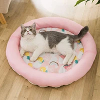 hot sale summer cat bed dog cushion sleep nest for small medium large puppy kitty ice silk cool mat pet kennel supplies