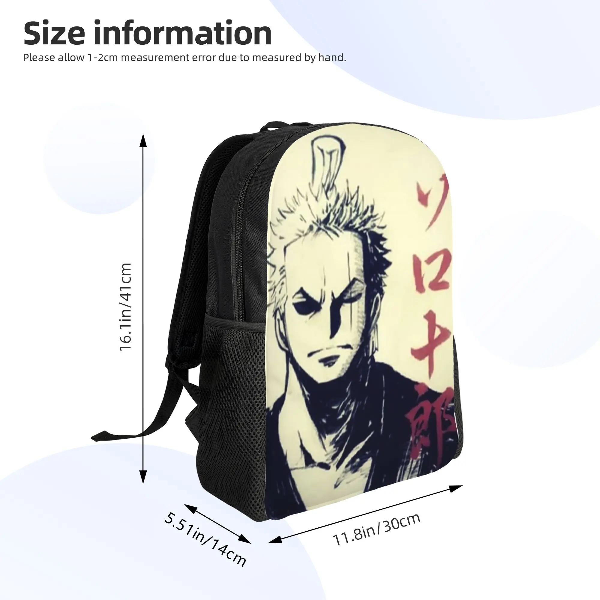 Рюкзак Zoro Bow Wano Wanted Paper в стиле Зоро-Джуро для подростков, школьный рюкзак Roronoa Zoro One Piece, повседневный рюкзак для мужчин, сумка через плечо для ноутбука (art.: 3920dac7870b2) - 3920dac7870b2