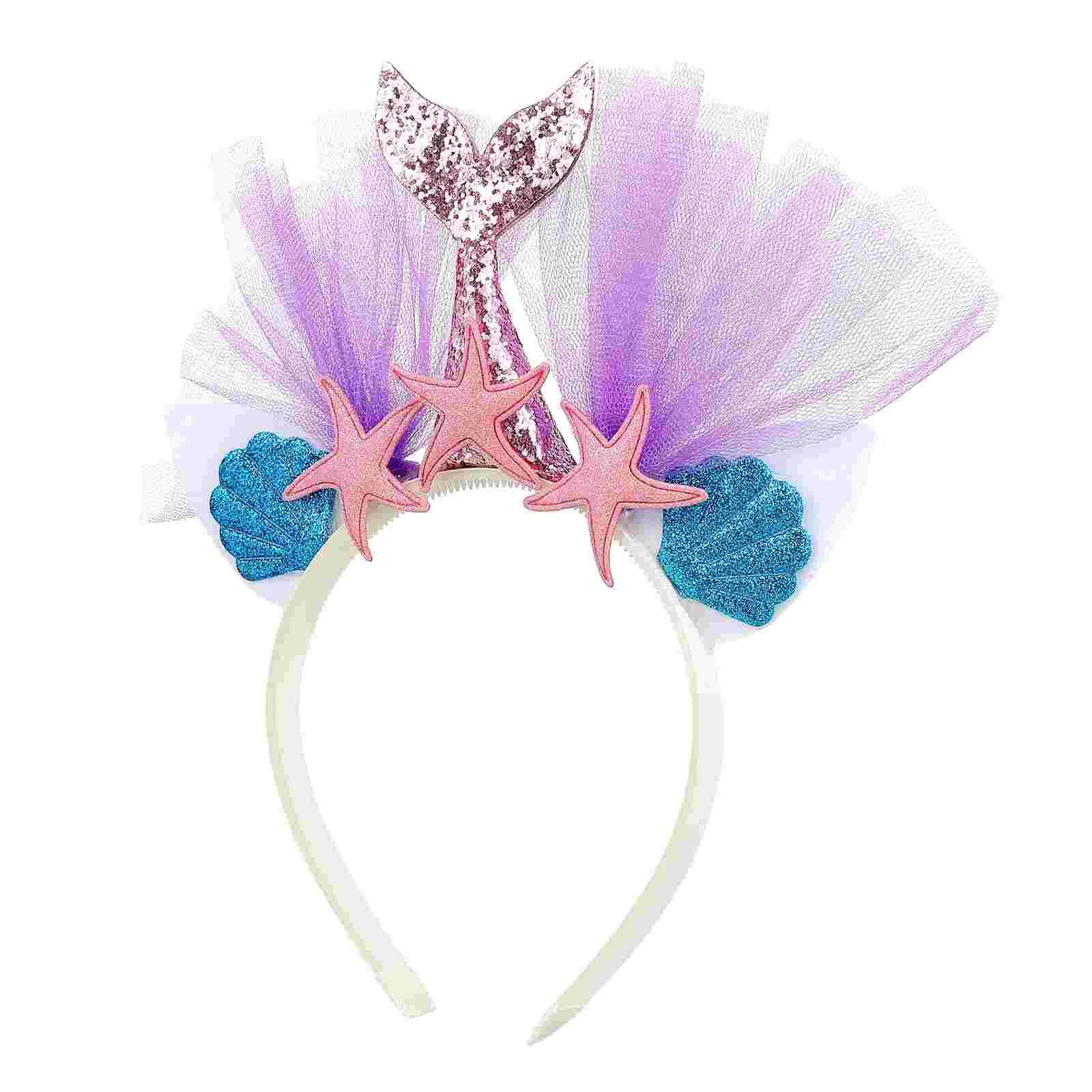 

Girls Headwear Hair Band Mermaid Headband Accessories Costume Party Decor Tail Kids Hoop Headdress