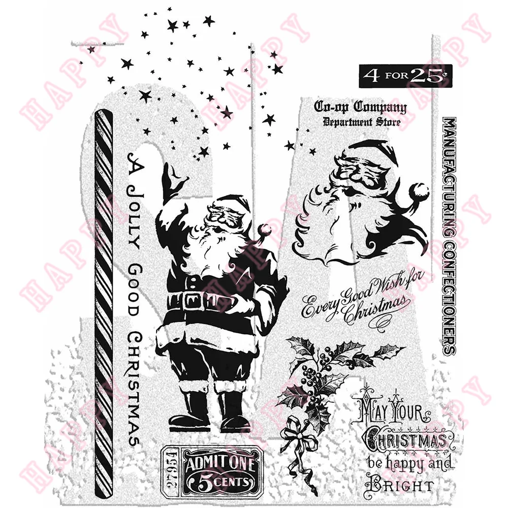 

Christmas Metal Cutting Dies And Stamps Jolly Holiday DIY Handmade For Scrapbook Diary Decoration Paper Craft Embossing Template