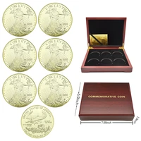 6pcsbox 2020 american statue of liberty gold coin 1oz eagle badge commemorative coin collection business gift