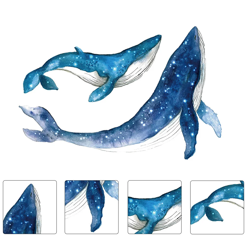 

Wall Decals Stickers Ocean Sticker Whale Sea Nursery Decal Animal Room Kids The Cartoon Decorations Window Dolphin Party Baby