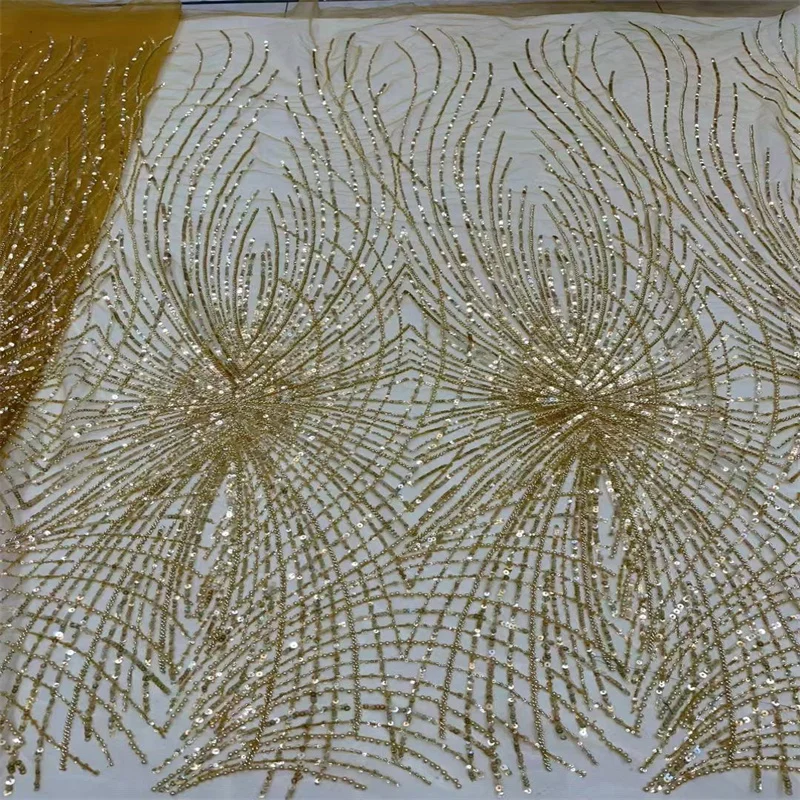 

High Quality African Embroidery Heavy Handmade Beaded French Luxury Tulle Lace Fabric for Women Sewing CDW-592