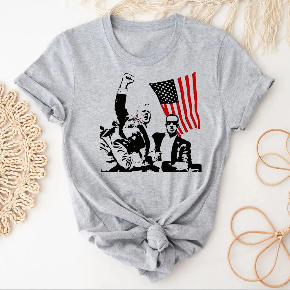 Футболка с изображением Трампа 2024 женские комиксные футболки Y2K дизайнерская