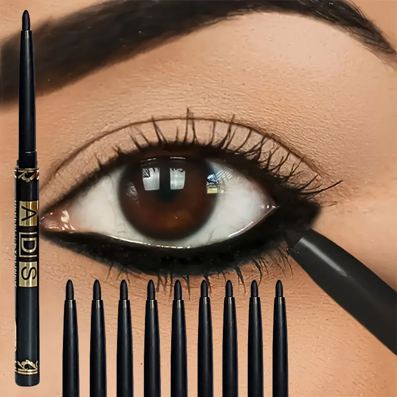 3PCS/9PCS Long-Lasting Waterproof Black Eyeliner Pencil -Smudge-Proof Sweat-Resistant for Bold Eye M