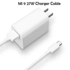 Быстрое зарядное устройство Xiaomi mi 9 27 Вт QC3.0 EU адаптер Type C USB-кабель для Mi CC9 CC9e 10 9 8 Se 9T 10T Pro Redmi Note 9 9s K20 K30 Pro