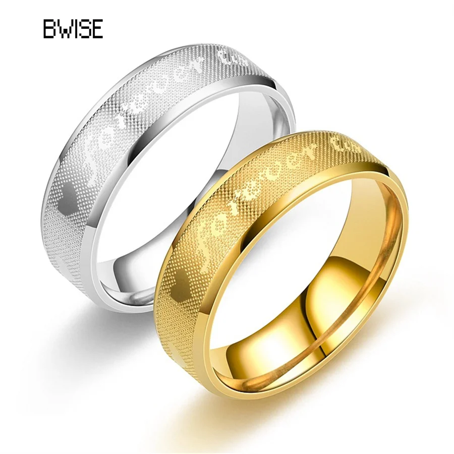 

Модное кольцо BWISE унисекс для мужчин и женщин, стальное кольцо Forever Love